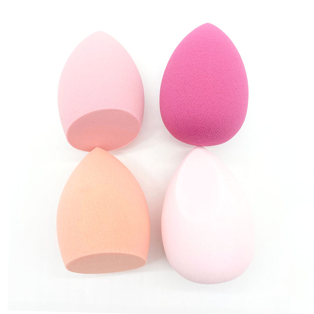 Éponge de maquillage bouffante de poudre, 4 pièces, sèche et humide, boule cosmétique de beauté, fond de teint, bouffante de poudre, coupe biseautée, outils: Rose