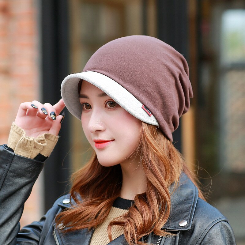 Vrouwelijke herfst en winter cap dubbele eend tong cap hoofddoek hoed
