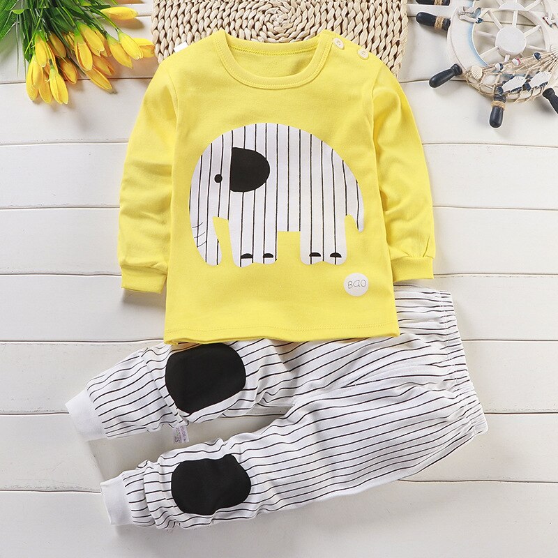 Kids Baby Unisex Underwear Outfits Children Cute Pajamas Suits Children Sleeping Clothing Cotton Toddler Sleepwear: P18
