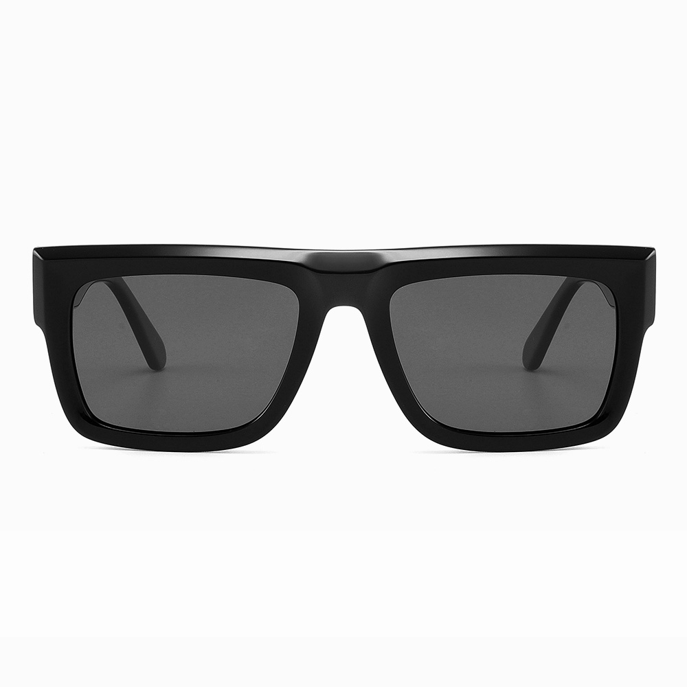 Retro Dicke Rechteck Sonnenbrille für Männer Acetat Brillen Rahmen Coole Sonnenbrille Nicht verschreibungspflichtige Klare Linse Spektakel: Orange