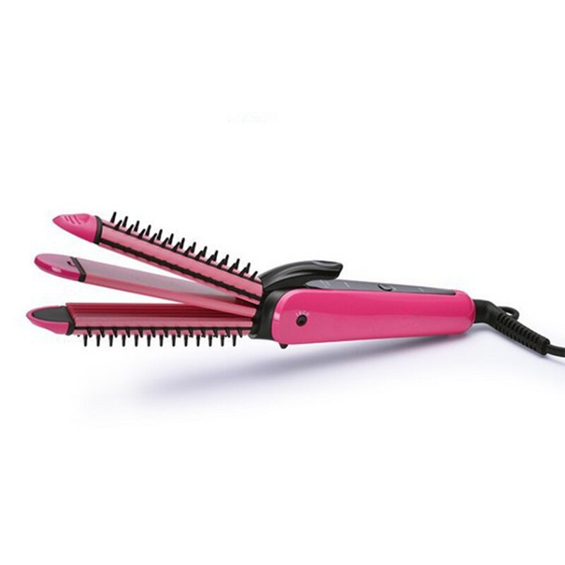 3 in- in-1 stijltang, krultang, multifunctionele krultang, stijltang, keramische krultang, snel verwarmend haarverzorgingstools: Rood / Ons