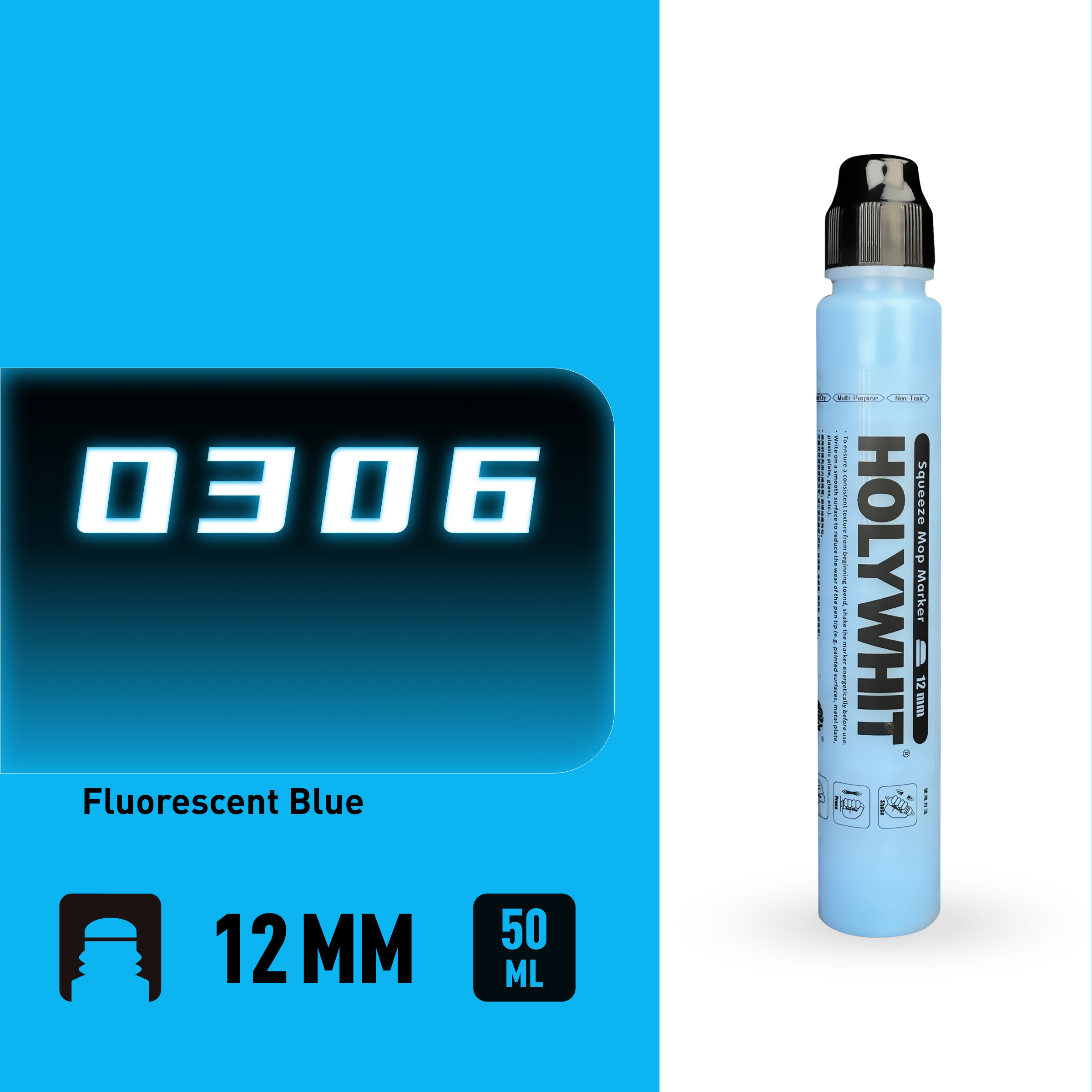 50ml graffiti pływ długopis Farba na bazie oleju Podpis Okrągła końcówka Zakreślacz Wodoodporny 12mm farba długopis znak Malowanie ścian: Ciemnoniebieski
