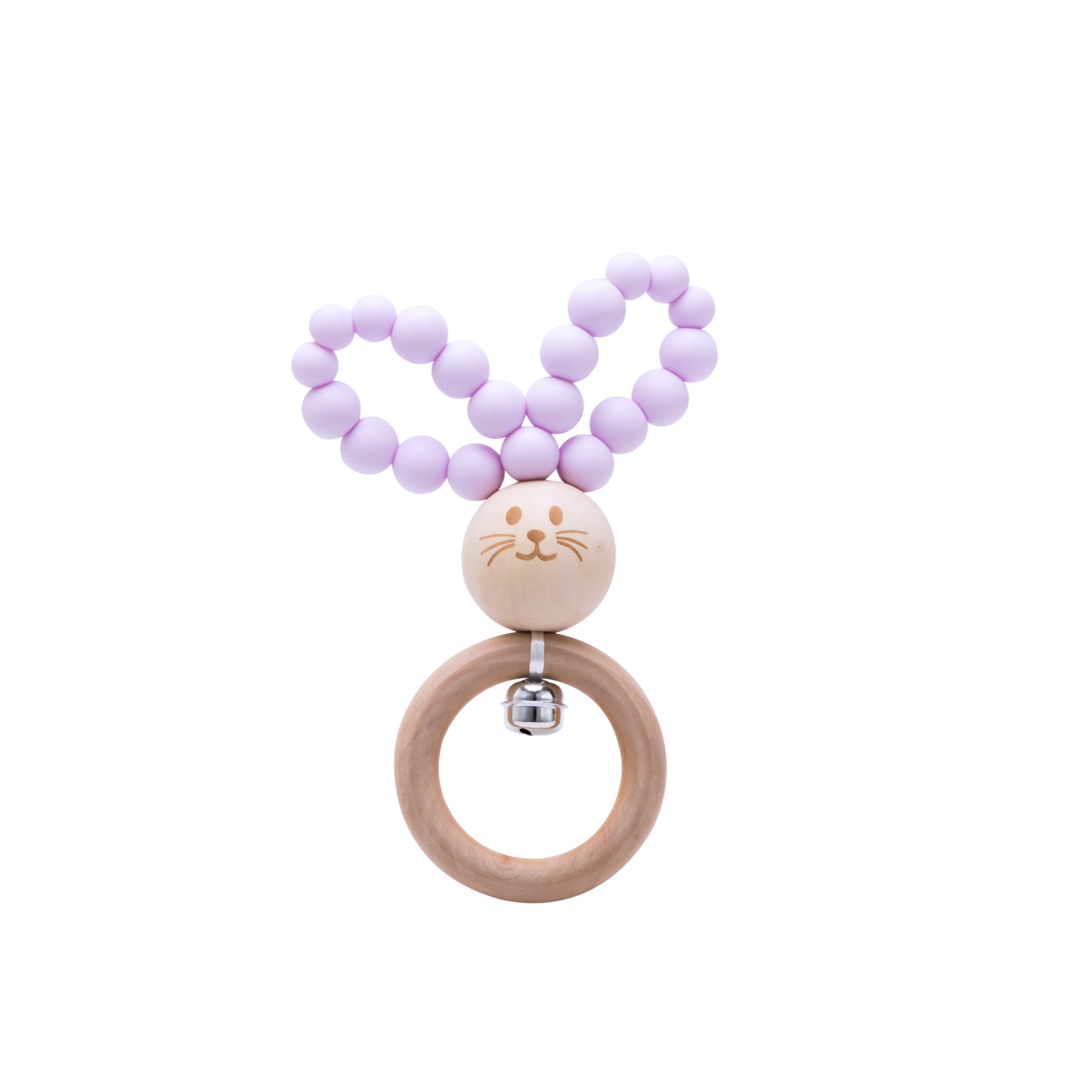 Houten Baby Bijtringen Bunny Beukenhout Rammelaars Tandjes Knaagdieren Tiny Staaf Baby Speelgoed Hanger Voor Pasgeboren Verpleging Kinderen Producten: Light purple