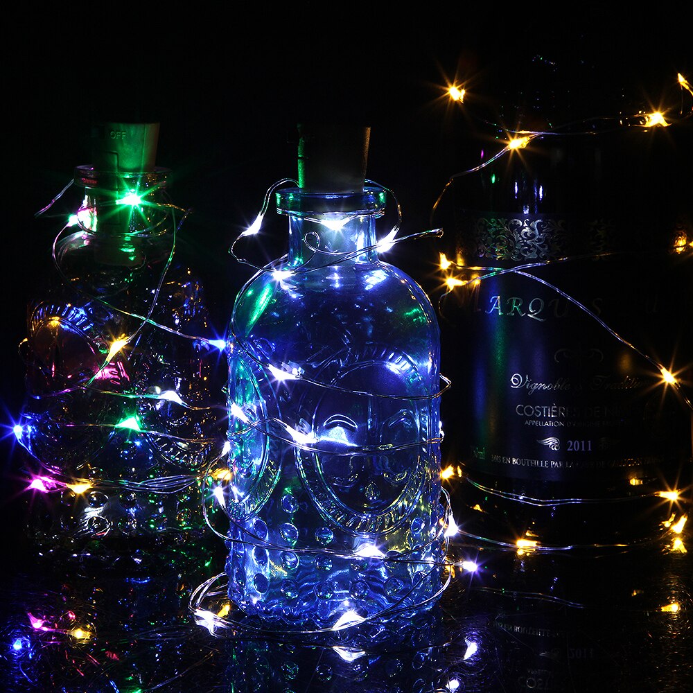 Battery Powered 20pcs/lot 2M 20LED Decorative lamp Wine Bottle Stopper Light Cork Shaped for Party Wedding Bedroom Home