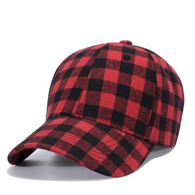 Red Plaid Men's Baseball Cap Snapback Bones Cap male Gorras Hombre Cotton Dad Hat Casquette Casual Women's baseball Cap: A7