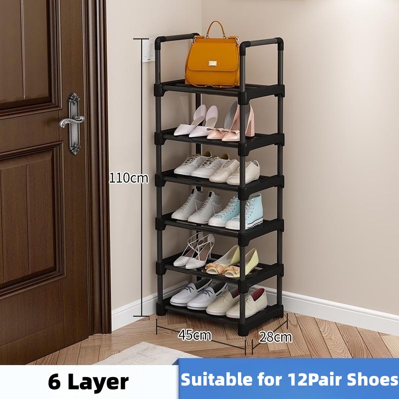 Multi-Layer Simple Shoe Rack Diy Assembled Footwear Living Room Space Saving Shoes Organizer Stand Holder Black Shoecase Shelf: light yellow