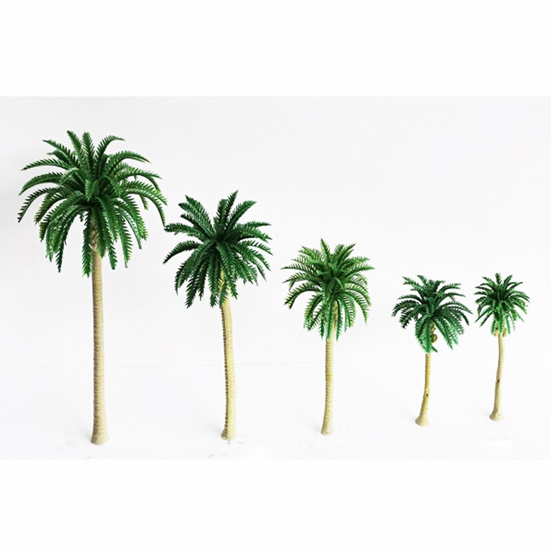 15Pcs/Lot Miniature Plastic Coconut Trees architectural sand table train model landscape scenery layout Ho scale tree material N