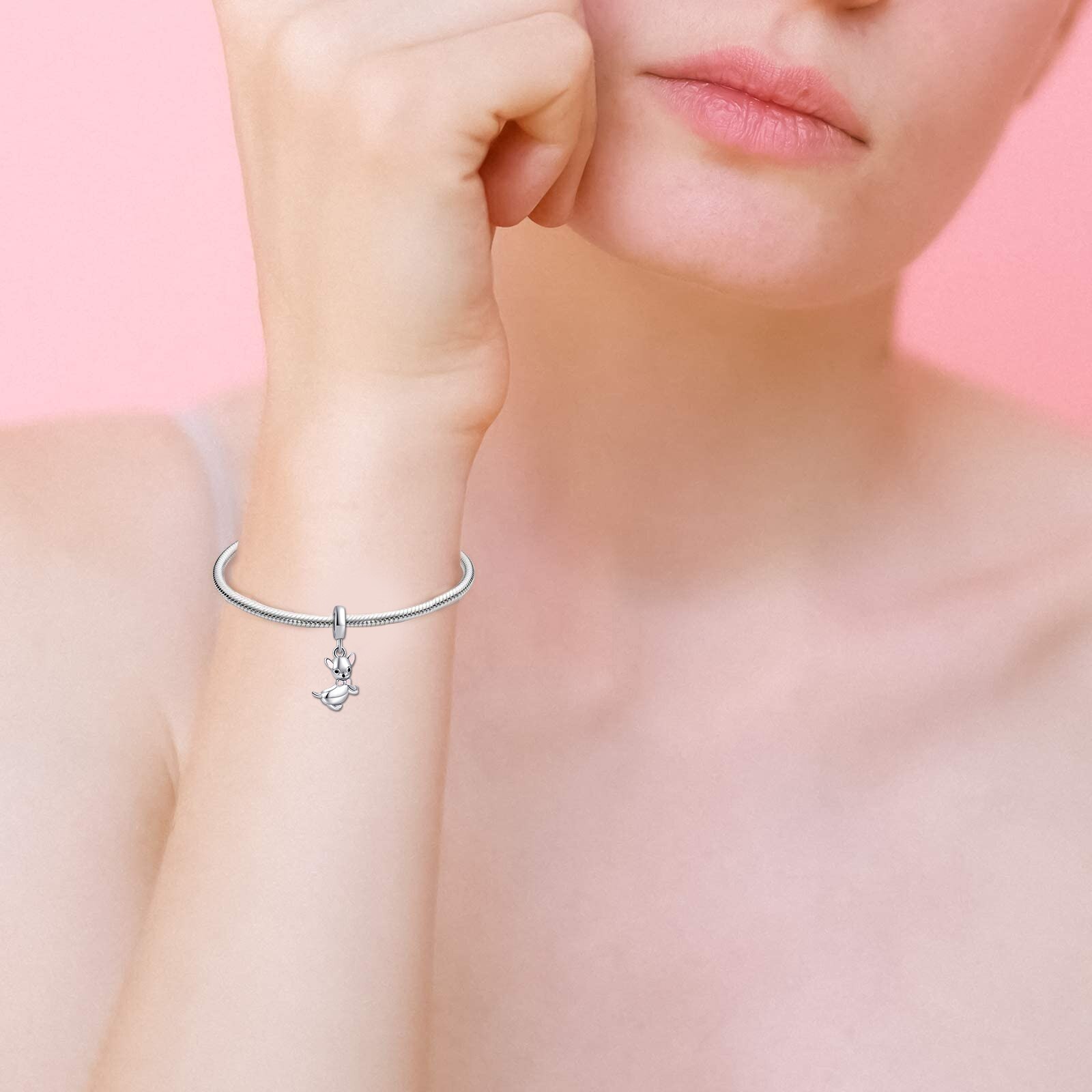 La menars chihuahua-hundeperlen, passend für original-marken-charm-armbänder, echte silberplattierung, für damenschmuck-diy-herstellung