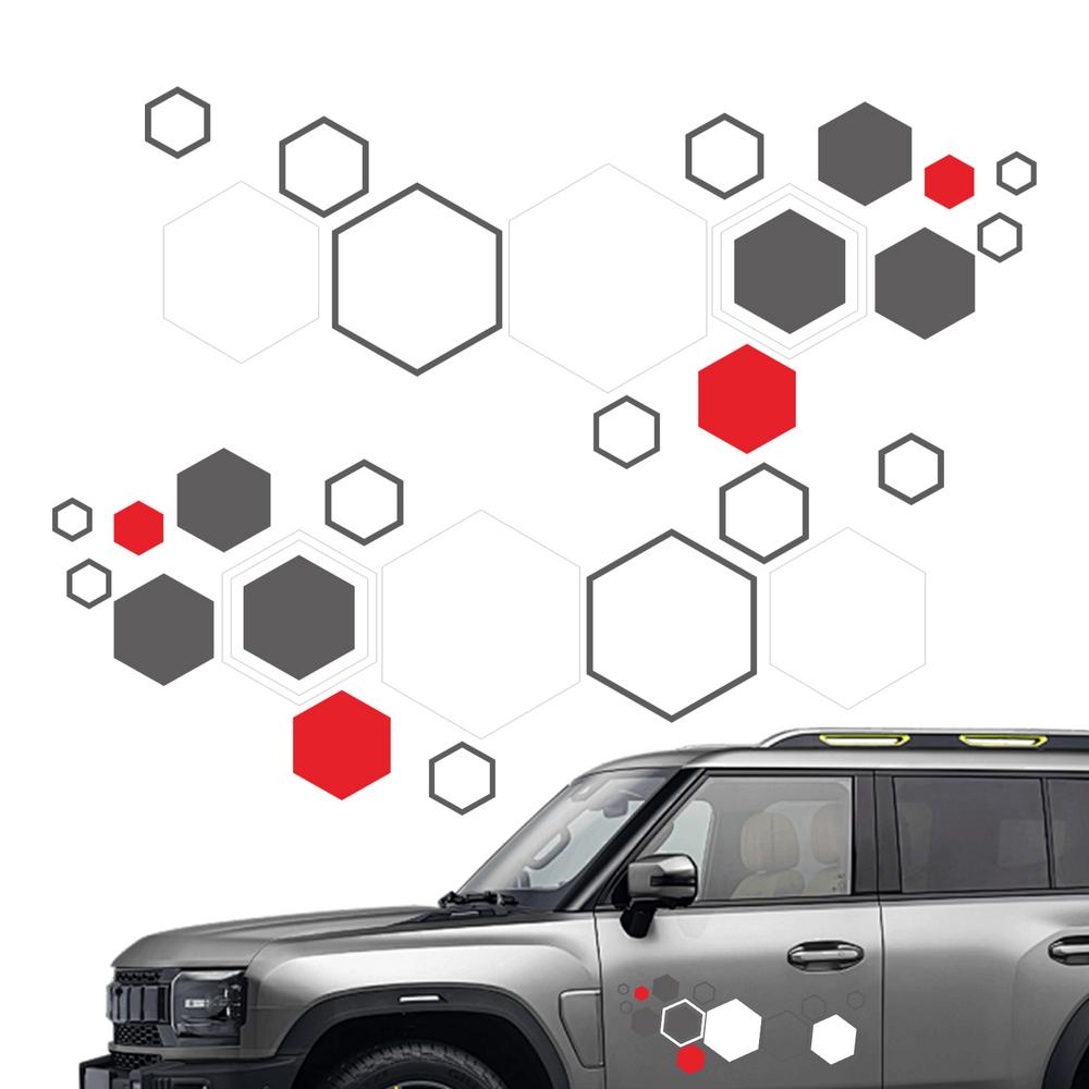 Adesivi per Auto a nido d'ape grafica del corpo laterale a nido d'ape decalcomanie per Auto uniche impermeabili Tuning decorazione automatica resistente alla temperatura per SUV: WHITE