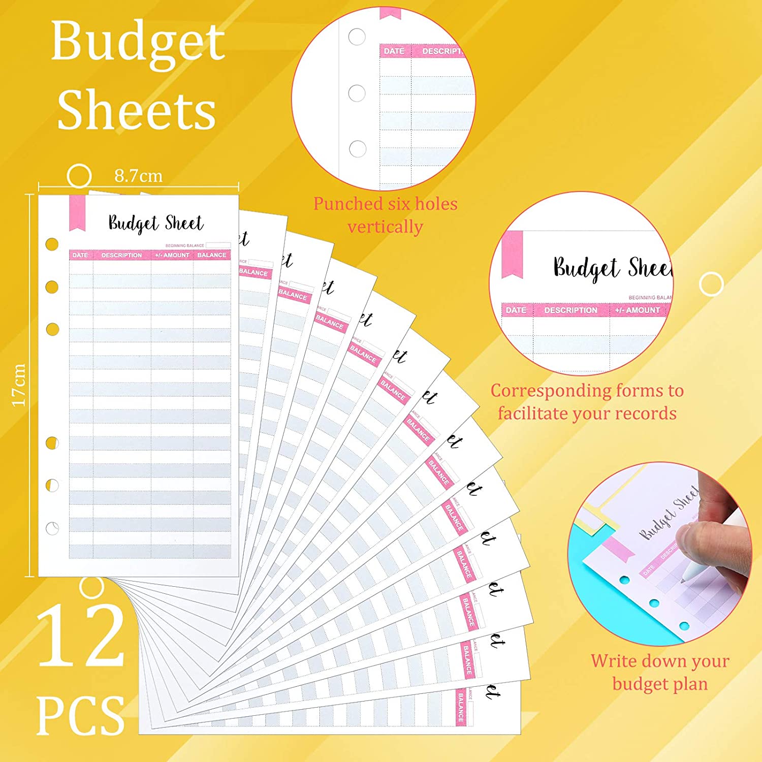 27 Stuks 6 Ringband A6 Planner Notebook Met 12 Stuks Binder Rits Zakken En Budget Lakens Voor Persoonlijke budget Planner