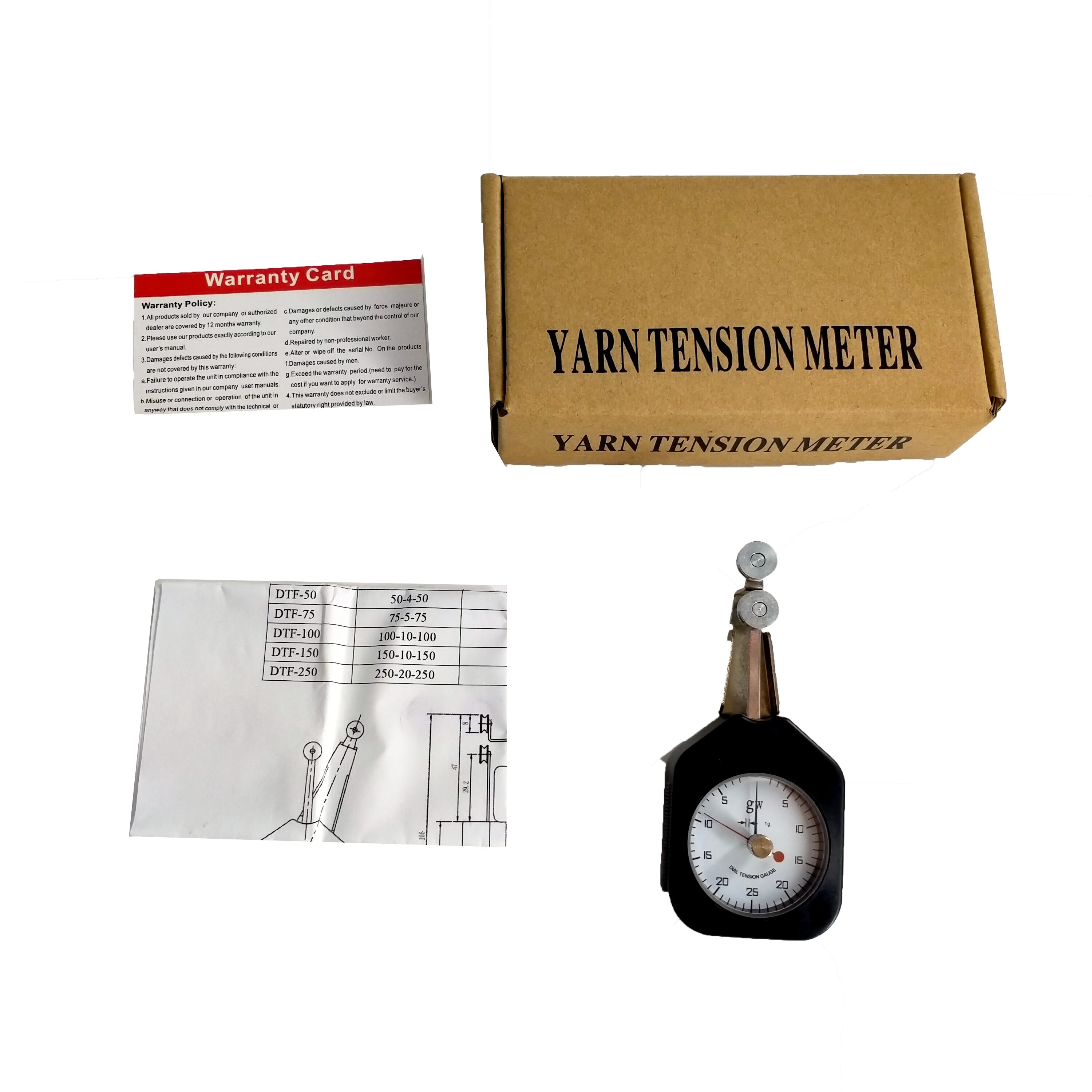Double Needles Yarn Tension Meter Tester Gauge for Textile Industry 25-2-25gw Measurement Range