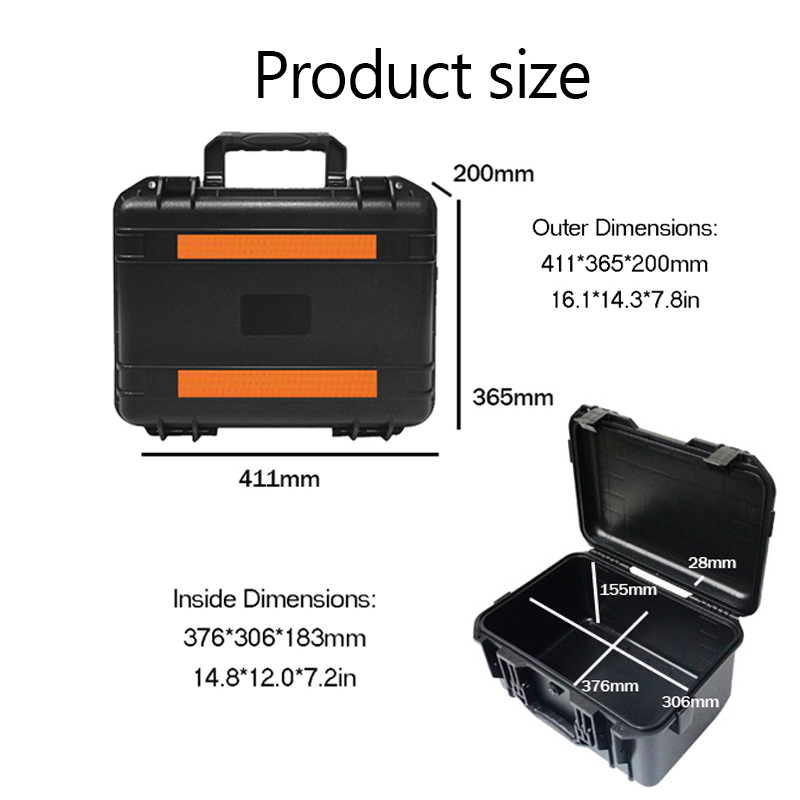 Gereedschapstas voor harde dragen Waterdichte harde koffer Gereedschapskist Opbergdoos Apparatuur Instrument Gereedschapskist Organizerbox Outdoor koffer: Paars
