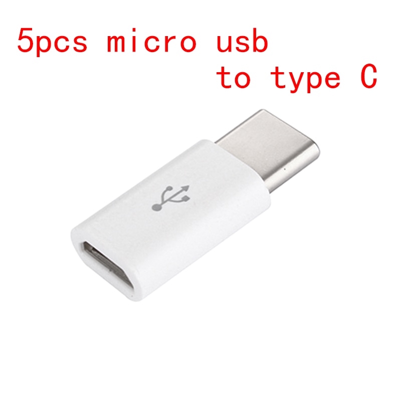 5Pcs Micro Usb Naar Usb C Adapter Microusb Connector Voor Huawei Xiaomi Samsung Galaxy A7 Adapter Micro Usb Naar type C