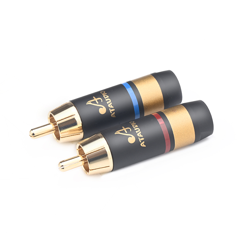 4 Uds conector RCA de alta fidelidad conector macho RCA chapado en oro de para soldadura de Cable de Audio RCA