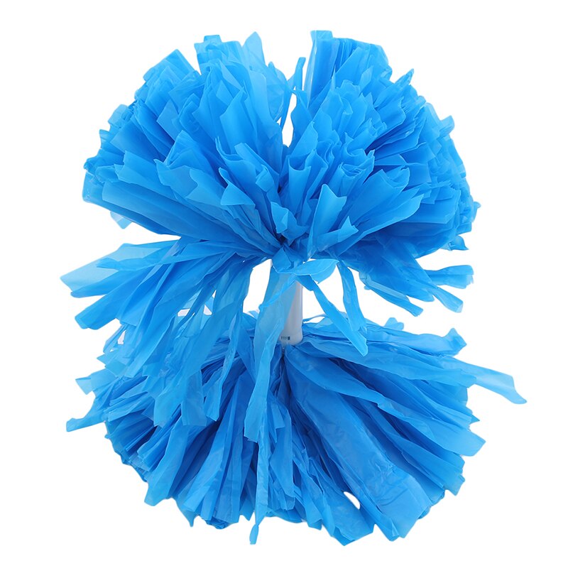 Plastic Handle Metallic Streamer Pompoms Cheerleading Pom Pom Ball Cheering Dance Decorator Club Sport Supply: Blue