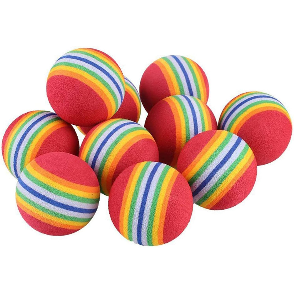 10 pz Palline Giocattolo per Gatti Interattive per Gatto Da Interno Rosso Arcobaleno Morbido Schiuma EVA Cuccioli Palline Giocattolo Attività caccia Gioco Silenzioso Palla di Spugna