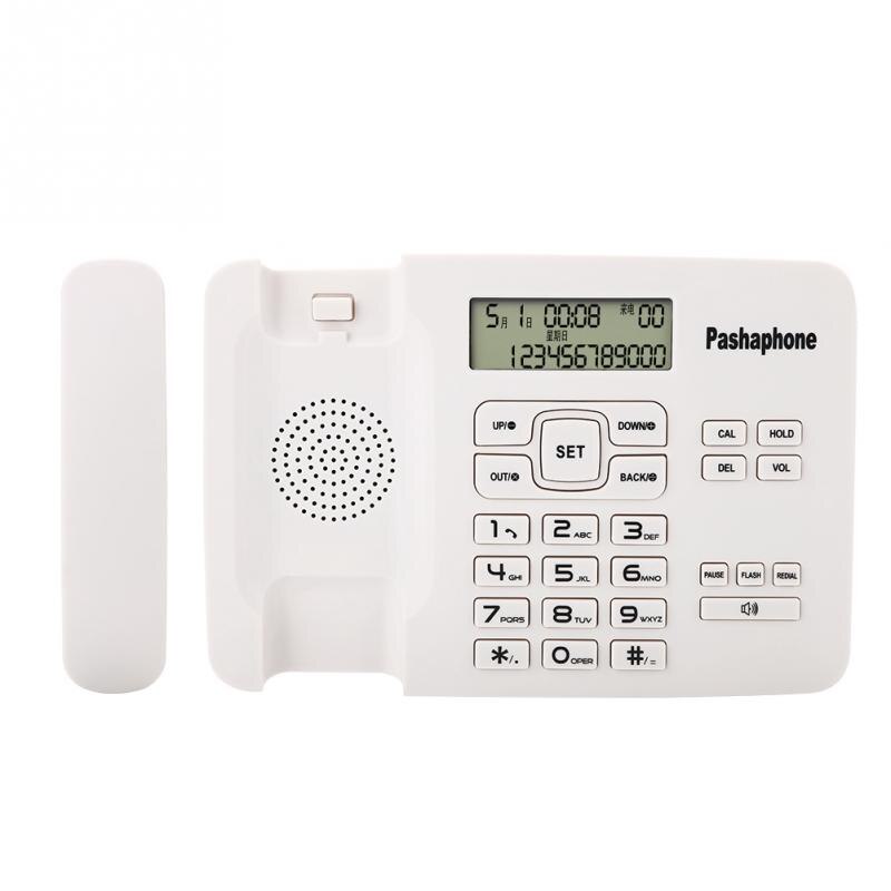 Telephone with Corded Phone with Caller IDFSKDTMF Dual SystemCalendar LCD Display For Home Office White