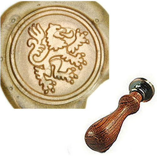 Vintage retro klassisk heraldisk løvevoks forsegling stempel kunsthåndværk voksforsegling stempel metalstempel bryllupsinvitationsbrev: 1 stempel med voksforsegling