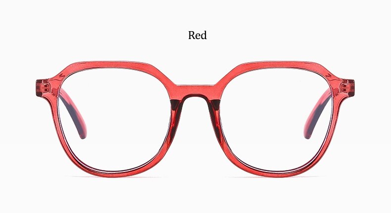Round Glasses For Women Transparent Computer Prescription Spectacles Clear Eyeglassess Oculos Feminino: Red