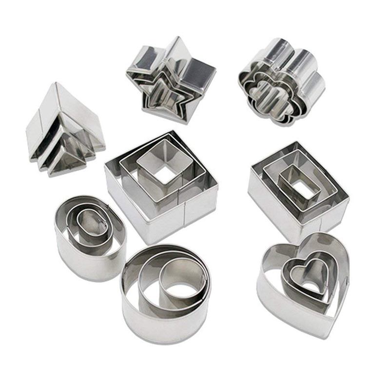 Cookie Cutter Rvs 24 Stuks Cookie Cake Snijders Met Doos Diy Mini Cookie Cutter Met Hart Star E-vorm Ellips