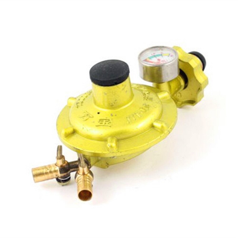 1 PC 1 Inlet 2 Outlet LGP Gas Gauge Pressure Regulator Valve Yellow