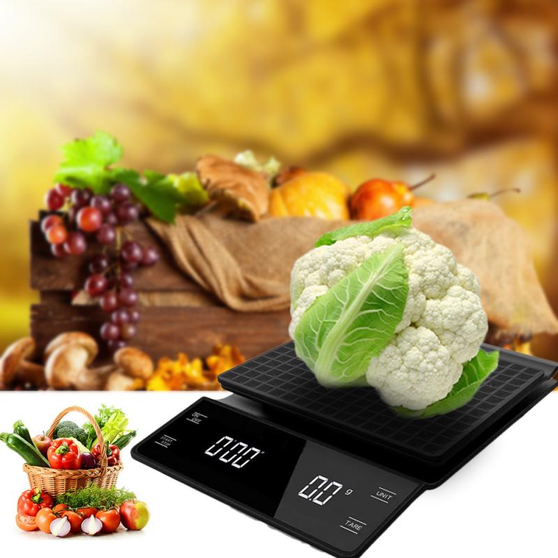 🔥Digital Coffee Food Scales With Timer 3kg/0.1g LCD Digital Kitchen Coffee Scale Electronic Kitchen Scale Measuring Tools