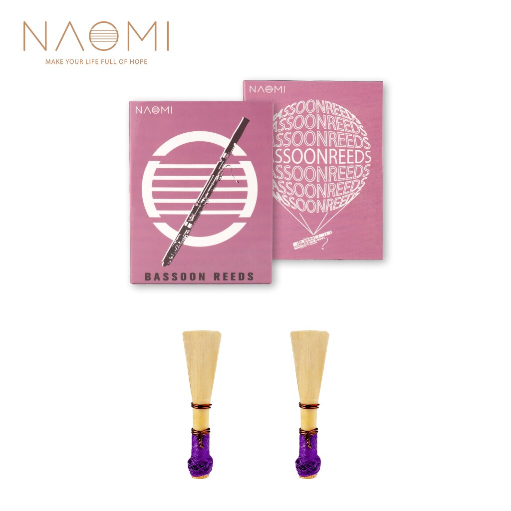 NAOMI Bassoon Reeds - 2 Pack - Medium Strength - Individual Moisture-Proof Case