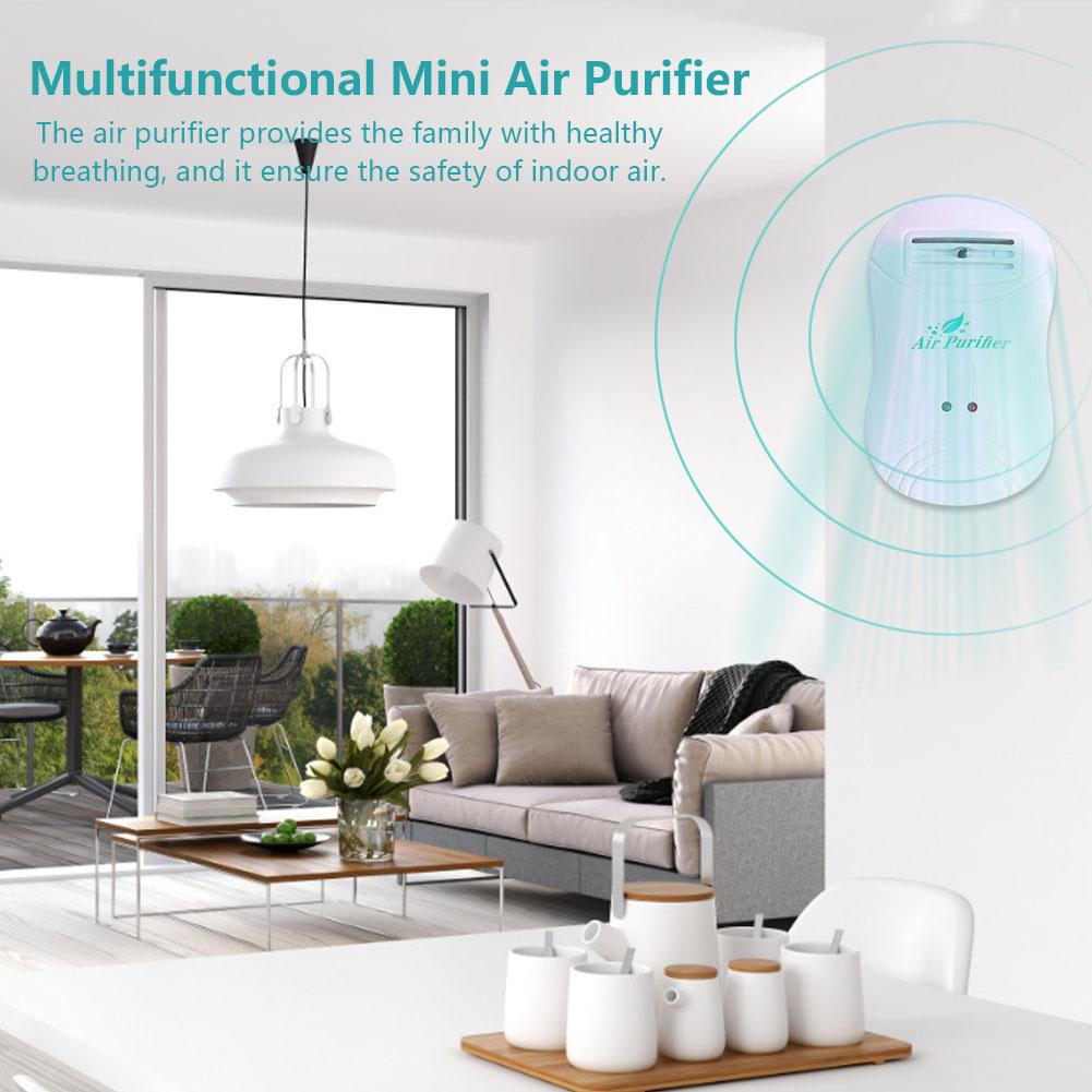 Purificador de aire de enchufe europeo, eliminación de olores de humo, Mini limpiador de aire USB portátil, generador de iones negativos, ambientador de aire de poco ruido