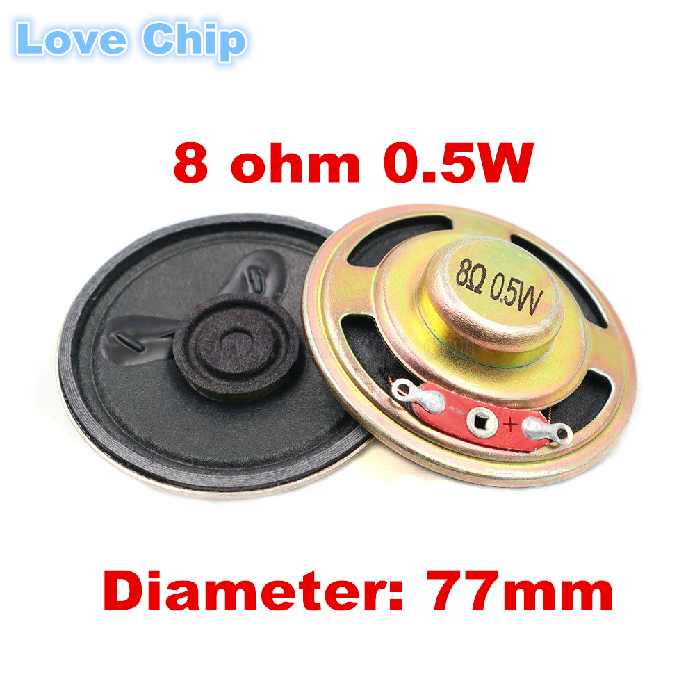 2 uds Mini altavoz ultrafino Original 16 ohmios 8 ohmios 0,5/1/2 vatios 0,5 W 1W 2W 3W 8R diámetro 50MM 57MM 66MM 77MM altavoz: Oro