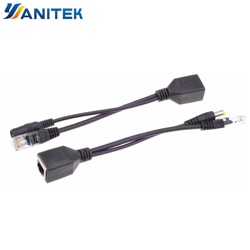 Poe passiv kabeldelare power over ethernet poe splitter & injektorkabelsats poe adapter, poe adapterkabel  dc 12v