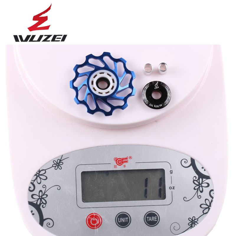 WUZEI — 2 pièces, roue dentée et galet pour dérailleur arrière, à 11, 12 et 13 dents, en céramique et alliage aluminium, pour vtt, guide poulies en céramique