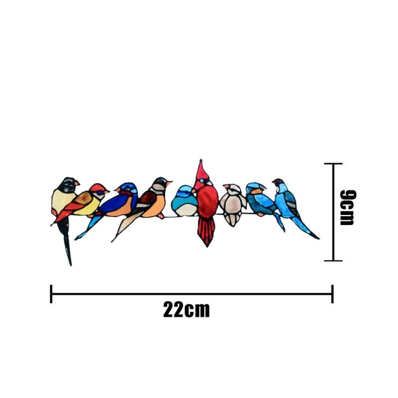 Brilliant Color Bird Window Decoration Multicolor Happy Birds Stickers Home Wallpaper Cartoon Decorative Stickers: 07