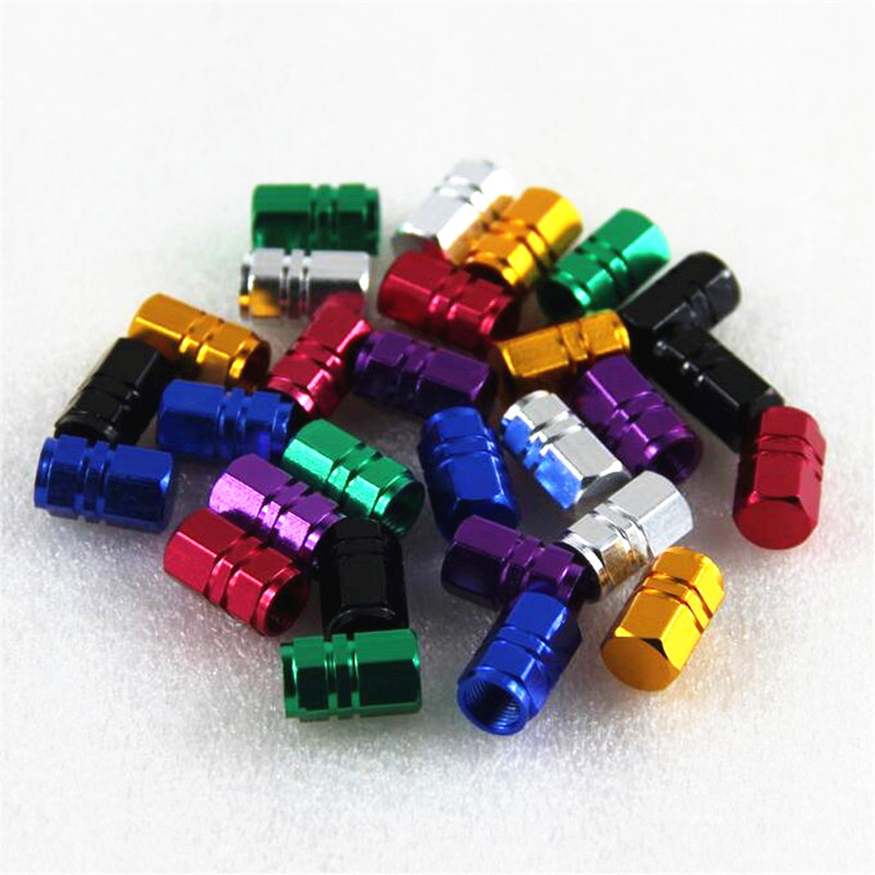 Color Aluminum Alloy Valve Cap Bike Cap Bike Bicycle Cycling Tire Leak Valve Cover Gas Nozzle 10 Colors Bicycle Accessories