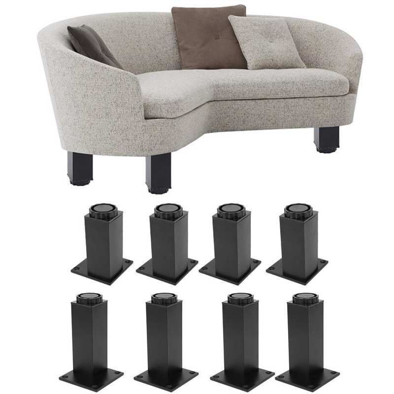 Patas de goma para sofá y cama, soporte para armario, accesorios para muebles, horquilla, aleación de aluminio, 4 Uds.