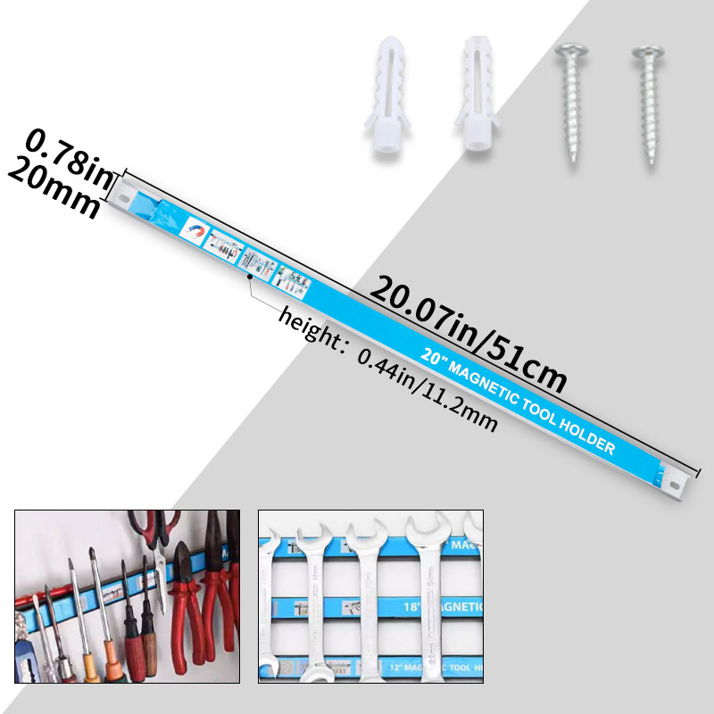 Sterk magnetisch gereedschapsrek hardware keukengerei en ijzeren producten opslag magnetisch krachtrek magnetische magneet magneetstrip: GRIJS