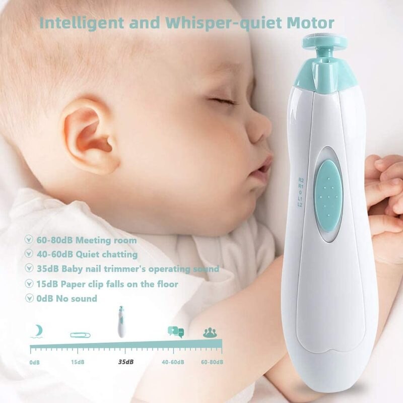 Baby Elektrische Nagel Trimmer-Sicher zehennagel und Nagel Pflege, 6 Austauschbar Kissen, geeignet für Babys freundlicher und Erwachsene