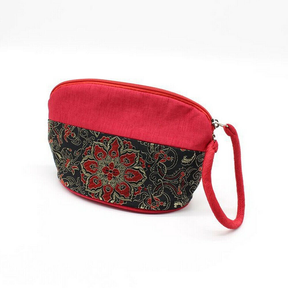 Women Embroidery Silk Bag Vintage Style Messenger Bag Chinese Style Handbag Purse Bag: Style1 E