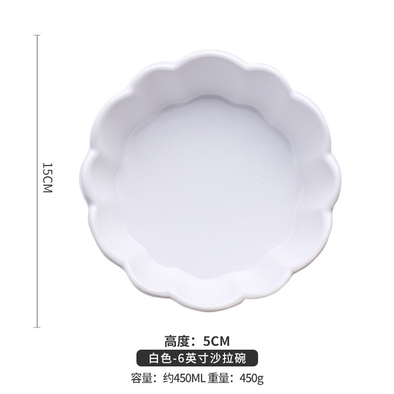 Ceramic Salad Bowl Net Red Cheese Baked Rice Baking Baking Bowl Fruit Dessert Home: Clear