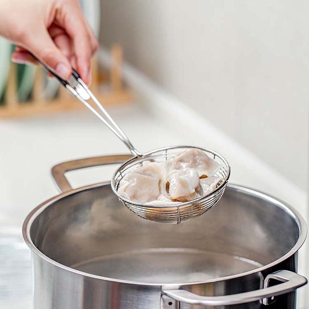 3 Sizes Stainless Steel Spider Strainer Skimmer Spoon Long Handle Wire Skimmer Ladle For Kitchen Frying