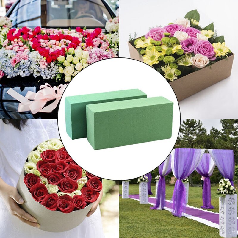 ! 10Pcs Floral Foam Blocks, Flower Holder Flower Styrofoam Green Bricks Applied Dry or Wet for Artificial Flowers