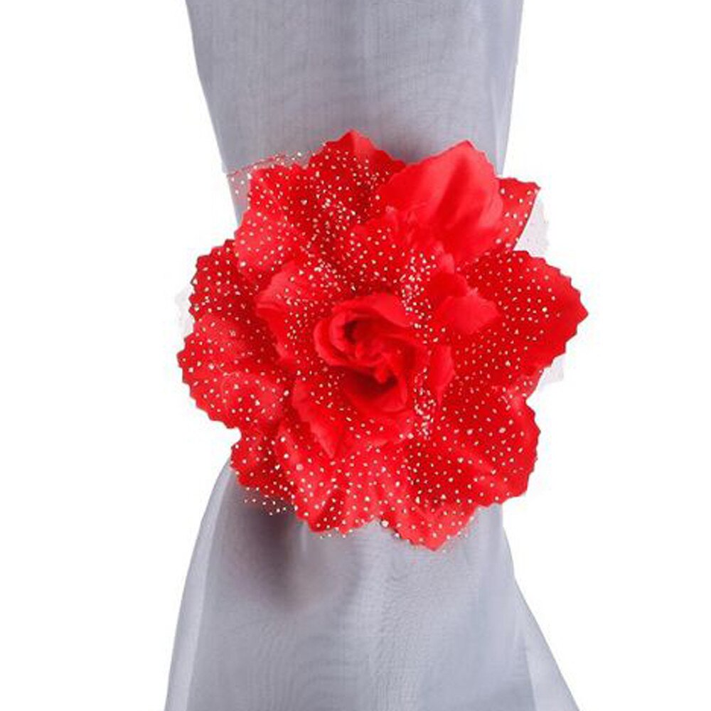 2 stk beste pionblomst gardin klips på bånd rygg holder panel til vindu gardiner dekorativt tilbehør binde rygg #007