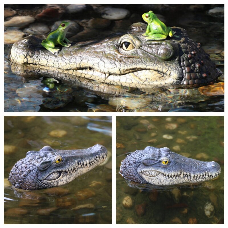 Outdoor Floating Crocodile Head Pond Pool Garden Alligator Water Features Decorations Pool Ornament