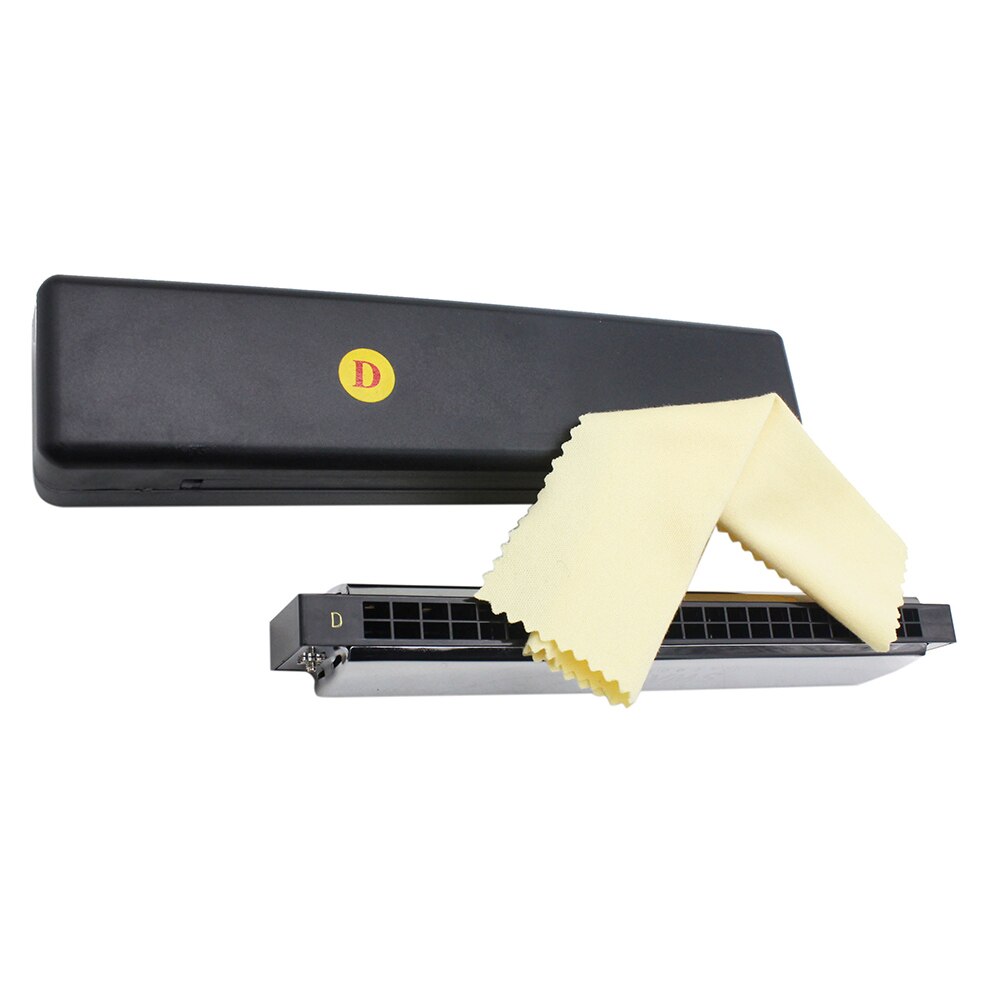 Key of D 24 Double Holes Tremolo Harmonica Mouth Organ with 48 Reeds Woodwind Instruments