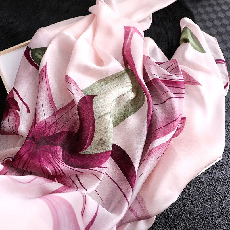 brand scarf silk for women floral printed shawls and wraps lady travel pashmina winter scarves hijab