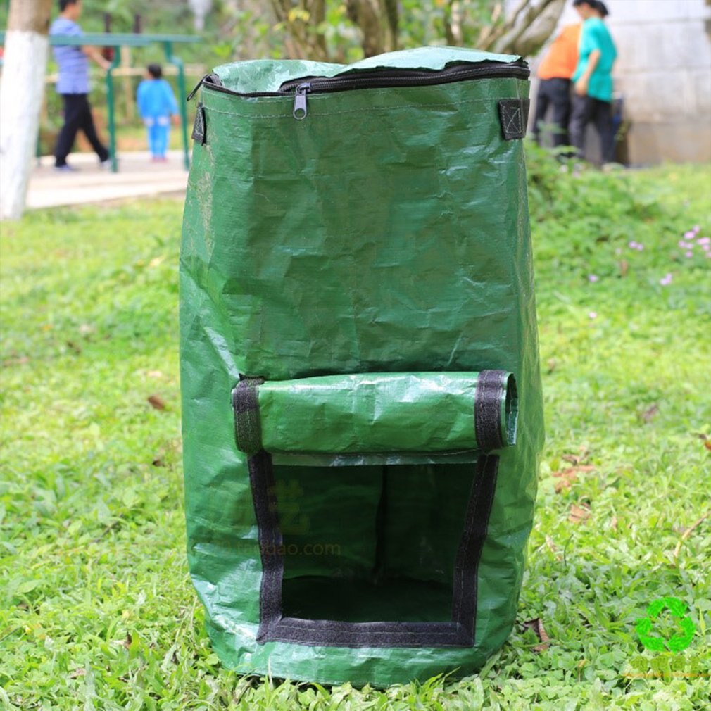 35x60cm Organic Waste Kitchen Garden Yard Compost Bag Environmental Pvc Cloth Planter Kitchen Waste Disposal Organic Bag