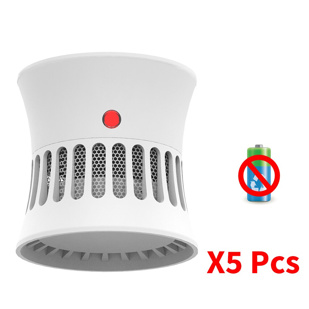 CPVAN Independent Smoke Detector Sensor High Sensitivity Fire Protection Home Security System Smoke Combination Fire Alarm: 5 X fire alarm