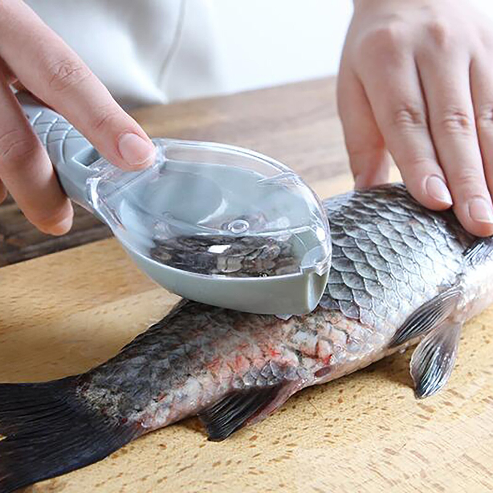 Fish Scales Graters Scraper Fish Cleaning Tool Scraping Scales Device With Cover Home Kitchen Cooking Fishing Tool Fish Cleaning