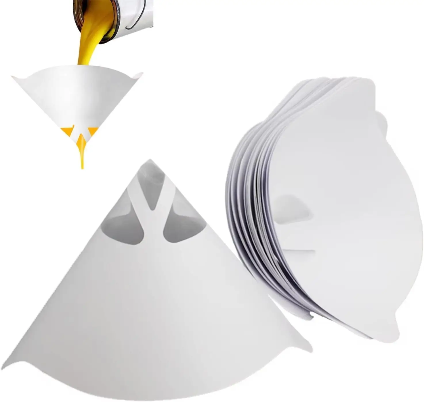 Filtre en papier jetable pour peinture automobile, 10/30 pièces, maille pulvérisée, entonnoir de purification, filtre à peinture, entonnoir en papier conique en Nylon micron