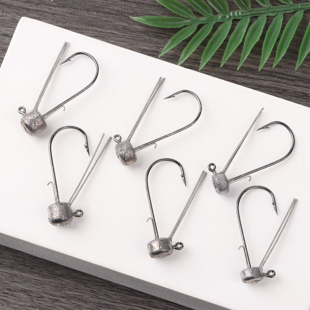 6 PCs/Lot Mushroom Head Jig Head Fishing Hook Weedless Fishing Ned Rig Bass Fishing Tackle 3.5g 5.5g 6.5g