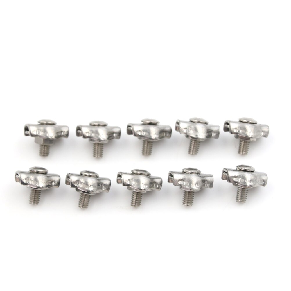10Pcs Simple Grip Cable Clamps Caliper Whosesale M2 304 Stainless Steel Wire Rope Clip